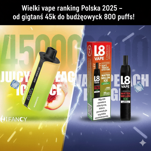 Wielki vape ranking Polska 2025 – od gigantów 45k do budżetowych 800 puffs!