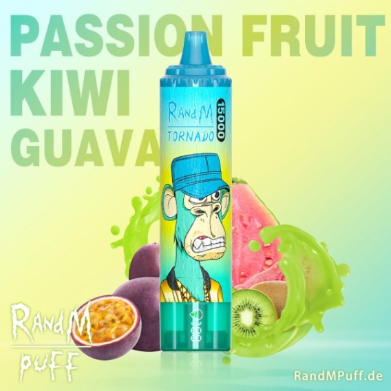 RANDM Tornado 15000 smaki, Fizzy Cherry vape, Kiwi Passion Fruit Guava e-papieros, Mesh Coil technologia vape, porównanie objętości liquidu - RandM Tornado Jednorazowy e-papieros 15000 Buchów o smaku ...