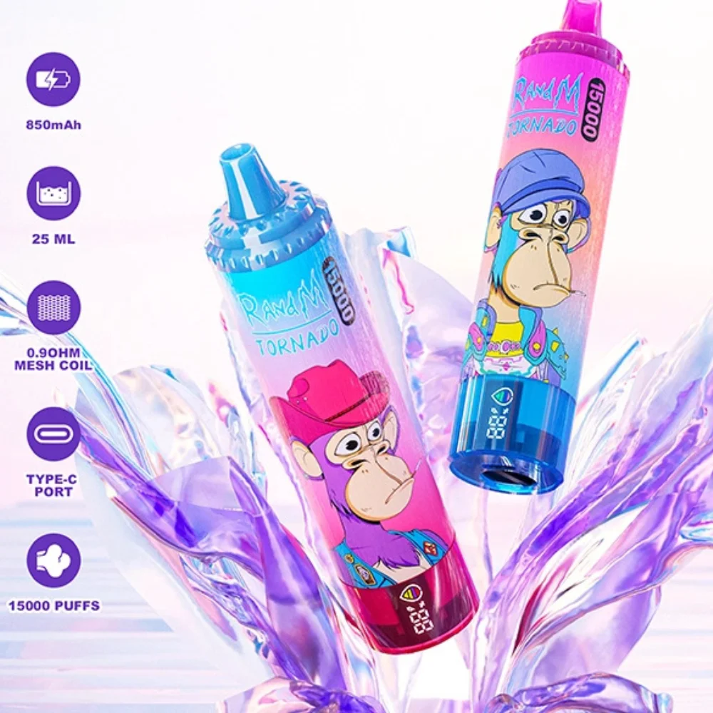 e-papieros zaawansowana technologia, zrównoważony vape mniej odpadów, wysokiej jakości jednorazowy e-papieros - RandM Tornado 15000 Puffs Jednorazowy Waporyzator Hurt - GleeVape