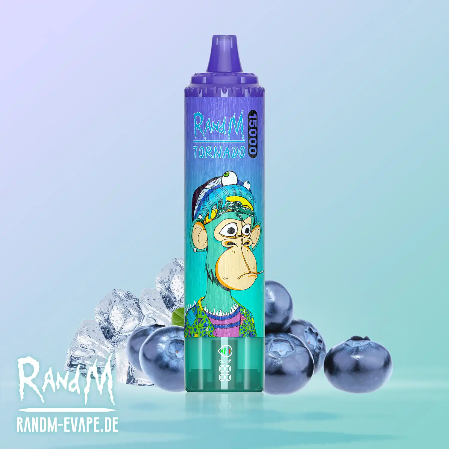 RandM Tornado 15000 smaki, Blueberry On Ice vape, Peach Ice e-papieros, oryginalne produkty vape bez wycieków, bezpieczny e-papieros - Blueberry Ice Vape | Tornado Vape 15000 | RandM-Evape