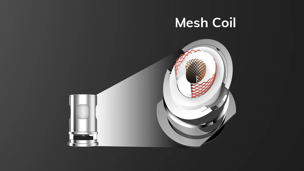 mechanizm odparowywania mesh, mesh coil vape, technologia siateczki e-papieros, wnętrze vape mesh - Mesh Coils: What Are Their Benefits?