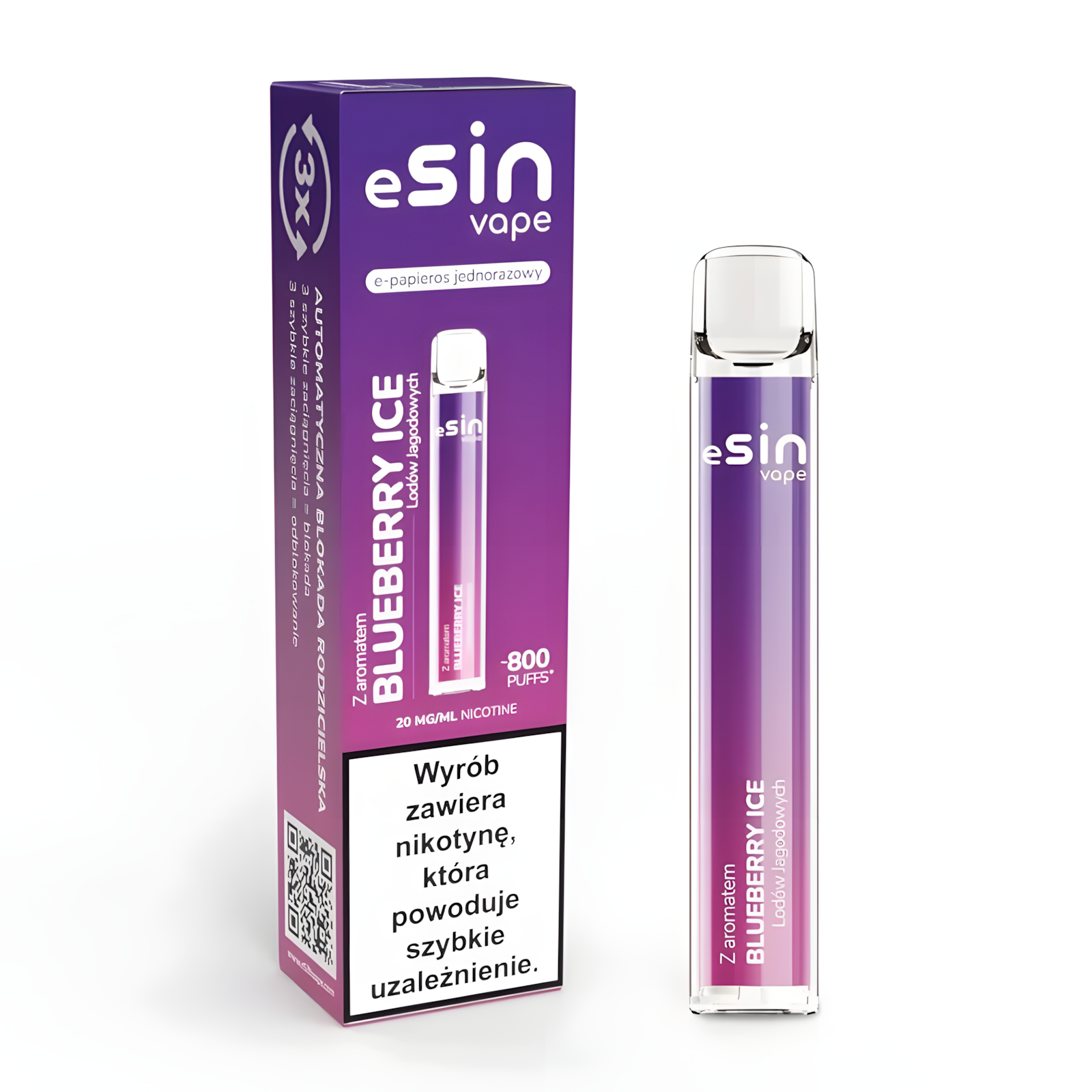 kompaktowy e-papieros, tani vape, Esin Vape 800, poręczny jednorazowy vape - eSIN vape 800 puffs - E-papierosy Jednorazowe: Łatwe, Smaczne ...