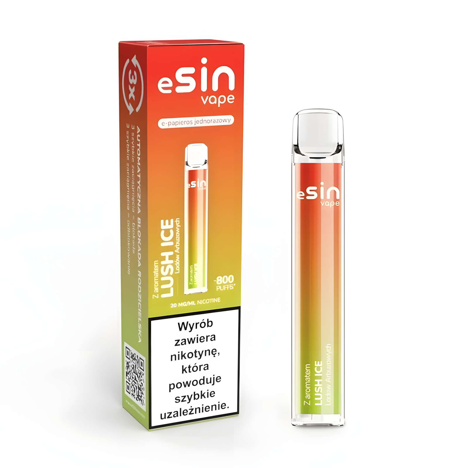 Esin Vape slim, e-papieros w klubie, e-papieros podróżny, dyskretne wapowanie, mobilny e-papieros, wygoda wapowania - eSIN vape 800 puffs - E-papierosy Jednorazowe: Łatwe, Smaczne ...