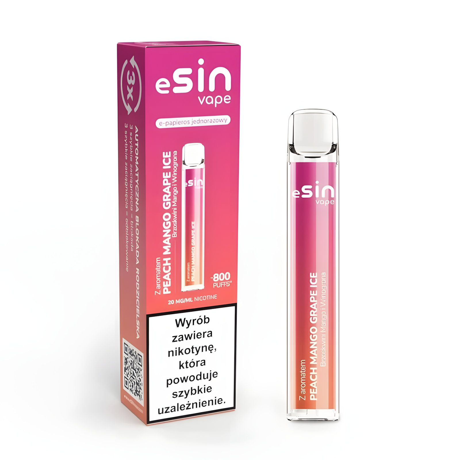 Esin Vape 800 Puffs – mały, lekki jednorazowy vape | vapepolska