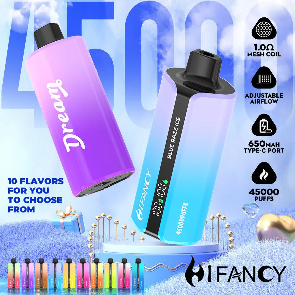 Hifancy Dream 45000 Puffs Blueberry Ice, e-papieros Type-C szybkie ładowanie, ergonomiczny kształt vape, smaki e-papieros Hifancy Dream - EU Warehouse HIFANCY DREAM 45000 Puffs Disposable Vape Wholesale ...