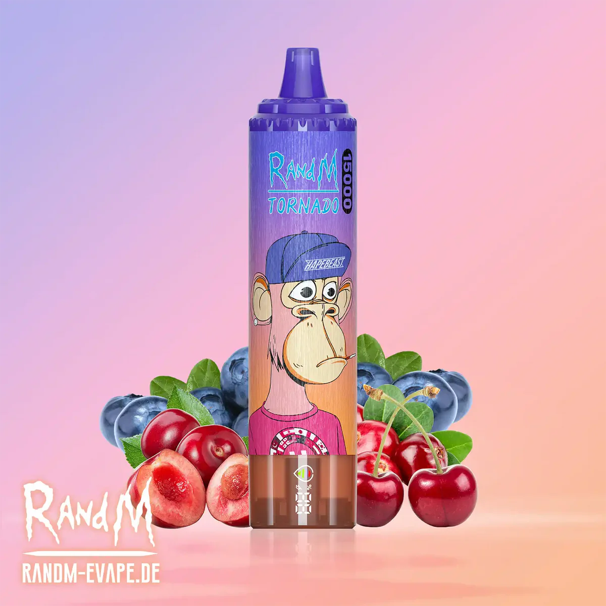 RANDM TORNADO 15000 smaki, oryginalny vape Fizzy Cherry, Blueberry Cherry Cranberry e-papieros - Tornado Vape 15000 – Blueberry Cherry Cranberry