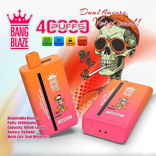 Bang Blaze 40000 Puffs dual mesh coil, przekrój grzałki mesh vape, innowacyjna architektura grzałek e-papierosa - Bang Blaze 40000 Puffs Double Flavors 40k Vape - Kingapevape