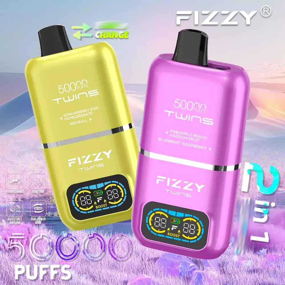 FIZZY TWINS 50000 – dwusmakowy, duży vape jednorazowy | vapepolska