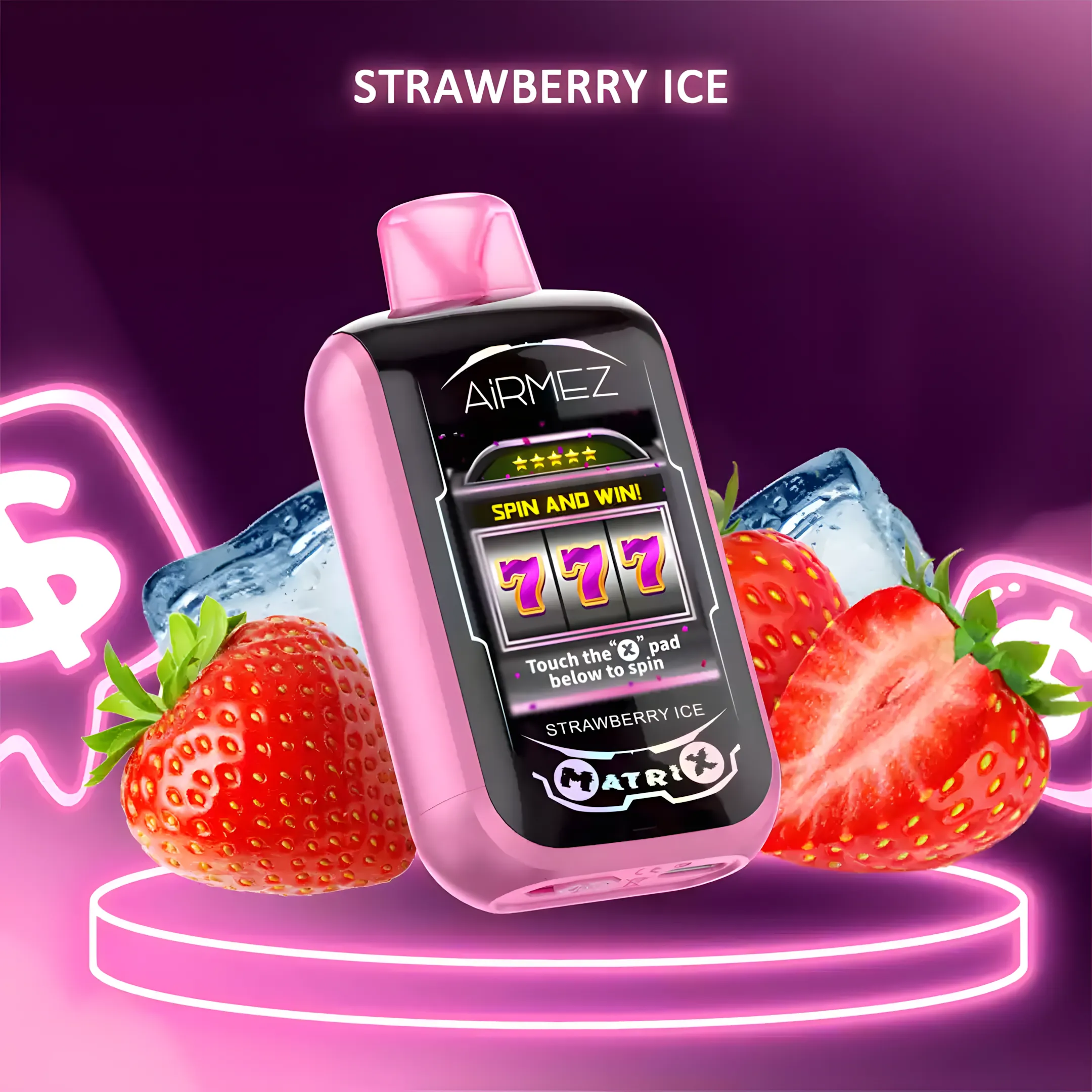 jednorazowy vape mesh coil, gęsta chmura e-papierosa, intensywny smak vape technologia - Airmez Matrix Pro: Sprawdź stan płynu na ekranie