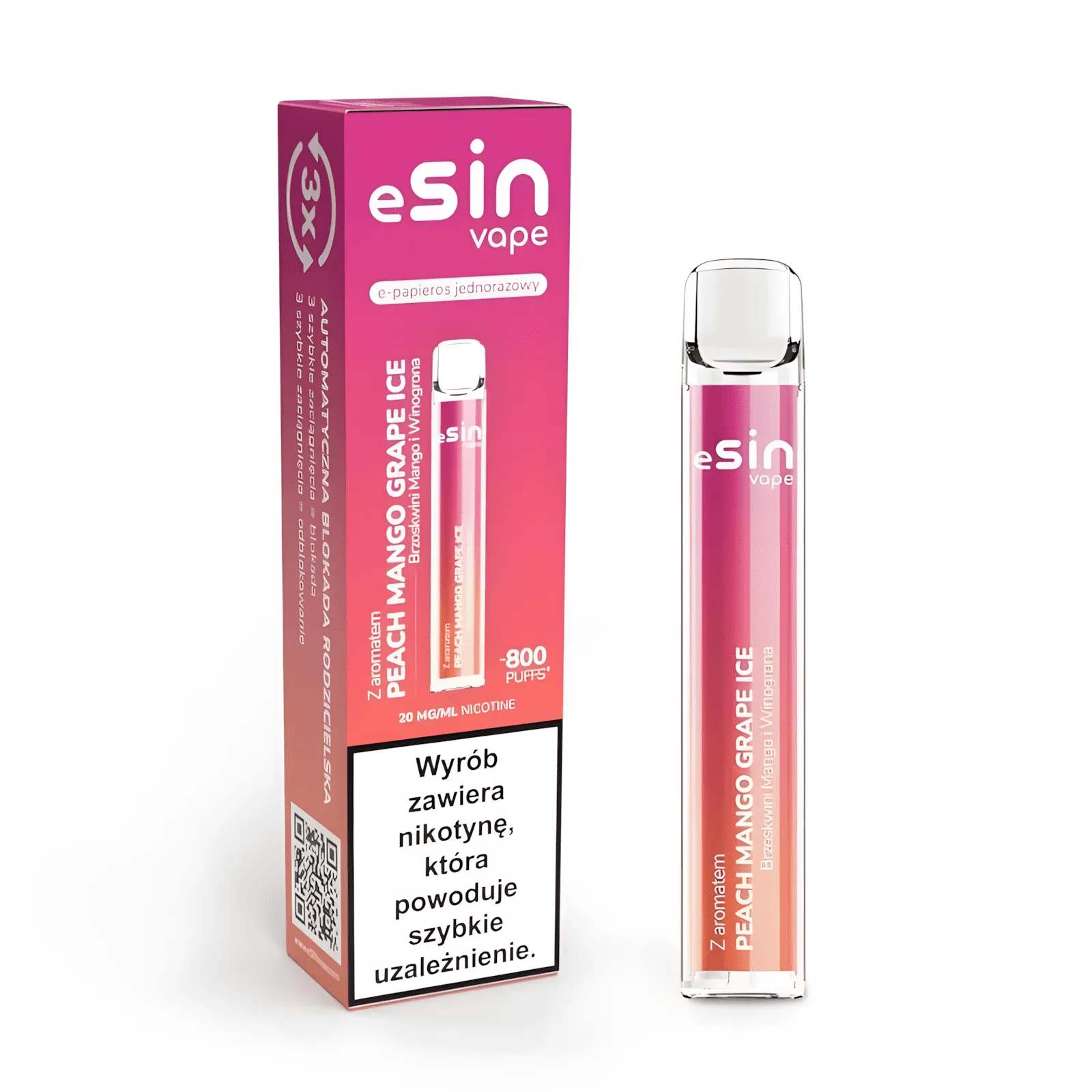 Esin Vape 800 Puffs – mały, lekki jednorazowy vape | vapepolska