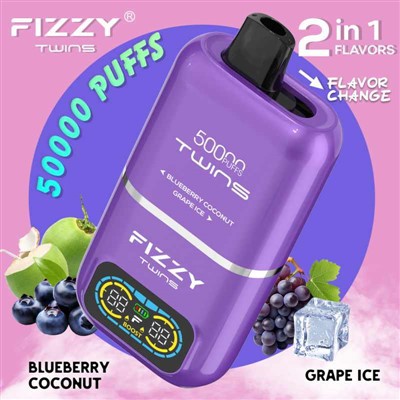 FIZZY TWINS 50000, zaawansowany e-papieros, duża pojemność vape, technologia vape, nowoczesne urządzenie vapingowe - Dostosowane Chiny Fizzy Twins 50000 Puffs Dual Flavours ...