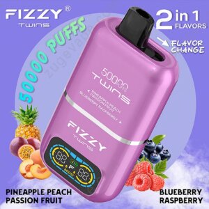 FIZZY TWINS 50000 vape, technologia Dual Mesh Coil, e-papieros z dwoma grzałkami mesh - Fizzy Twins 50000: Dual Flavor Vape | 50K Buchów