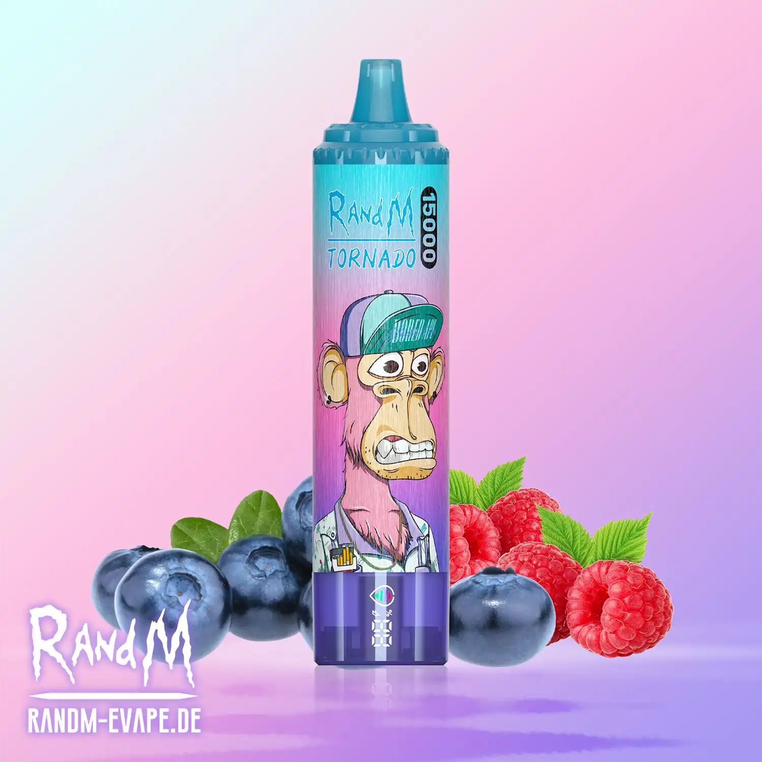 RANDMTORNADO 15000, e-papieros RANDMTORNADO Mesh Coil, RANDMTORNADO smaki Blueberry Raspberry - Tornado Vape 15000 – Blueberry Raspberry