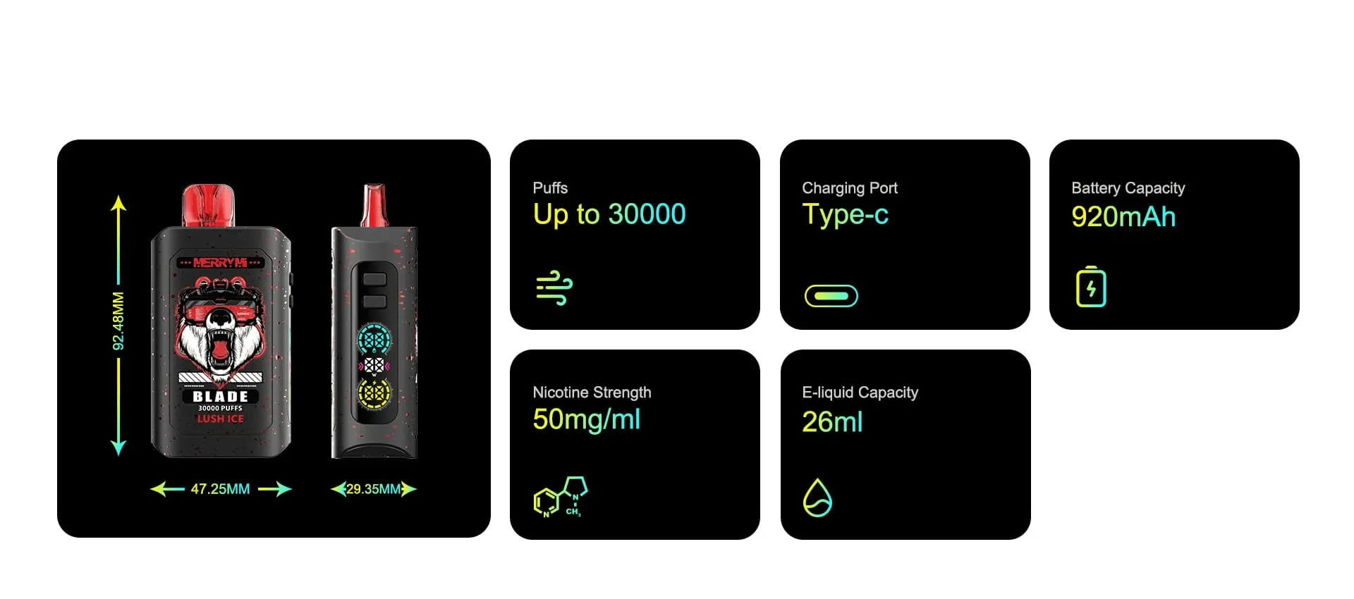 Merrymi Blade 30000 – LED, wygodny i nowoczesny vape | vapepolska | najlepszy vape