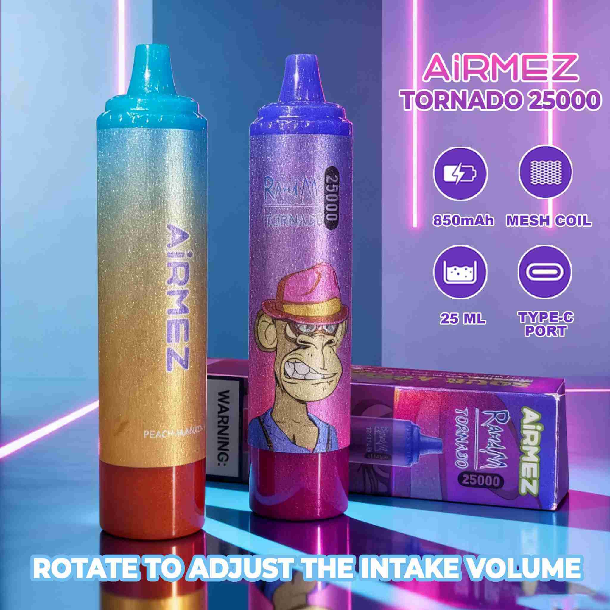 Airmez Tornado 25000 – LED, 25ml, regulowany airflow | vapepolska