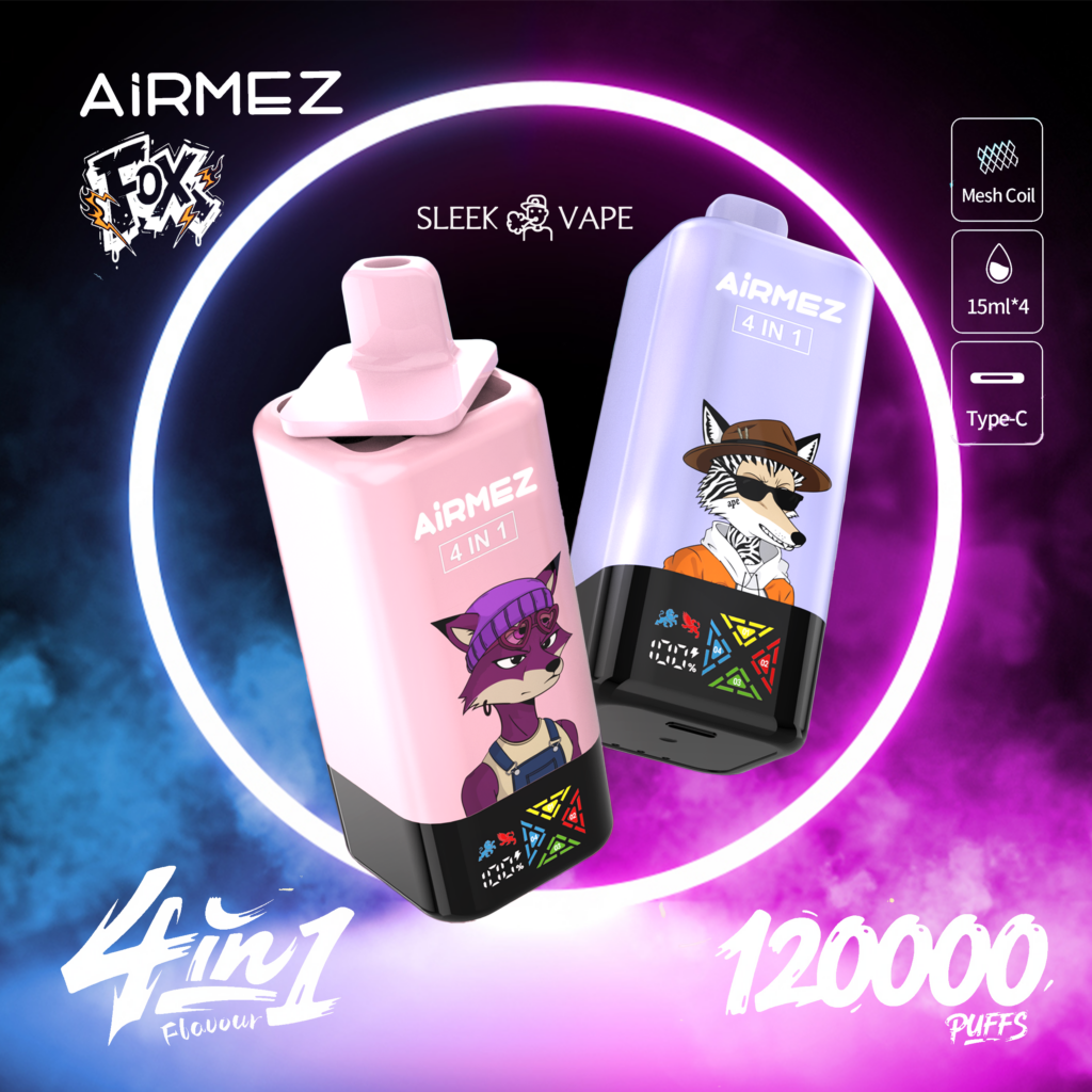 Airmez Fox 4w1 – 60ml, duża pojemność, vape podróżny | vapepolska | tani e-papieros jednorazowy