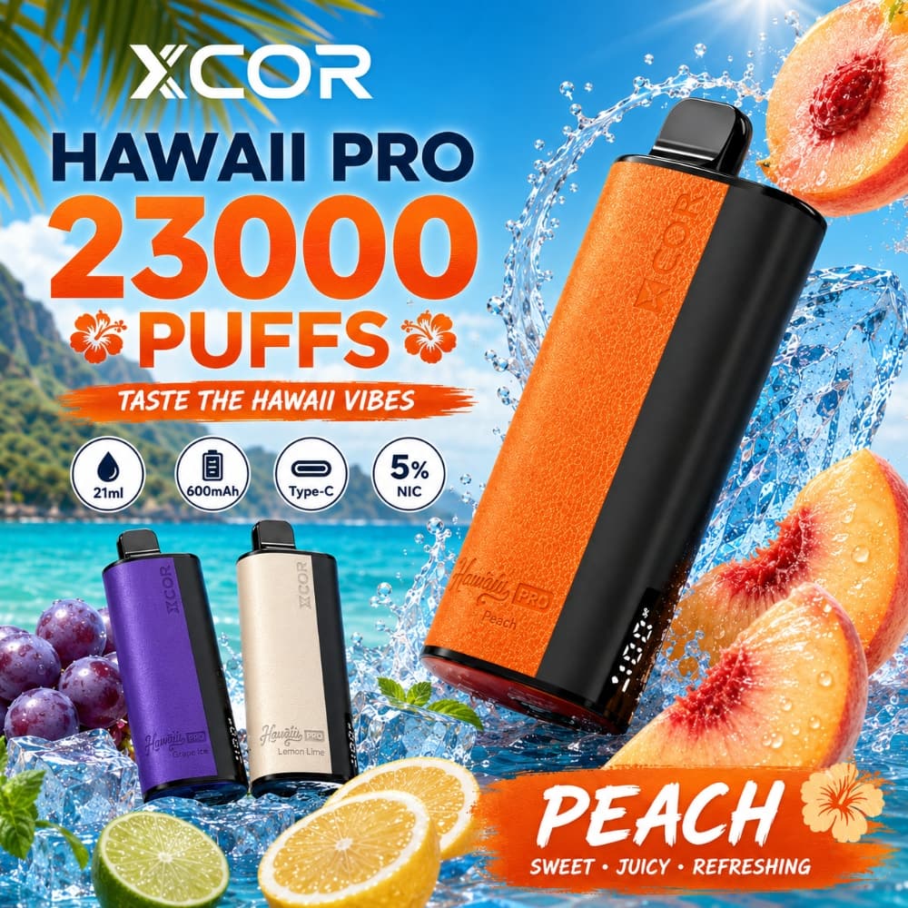 XCOR Hawaii Pro 23000 – LED, wygodny jednorazowy vape | vapepolska